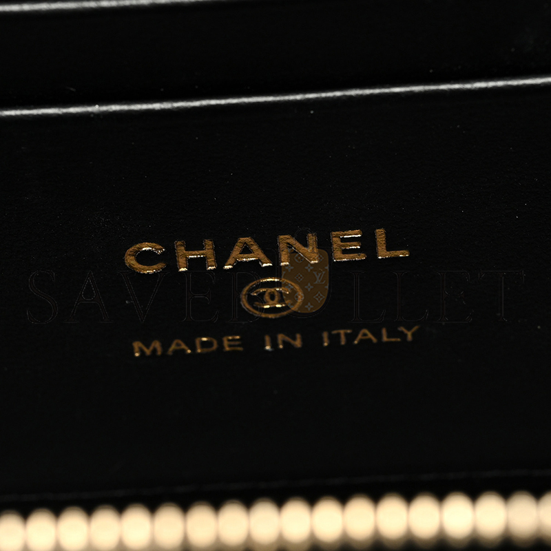 CHANEL MASTER SMALL PEARL TOP HANDLE VANITY CASE WITH CHAIN AP3956 (17*9.5*7.8cm)